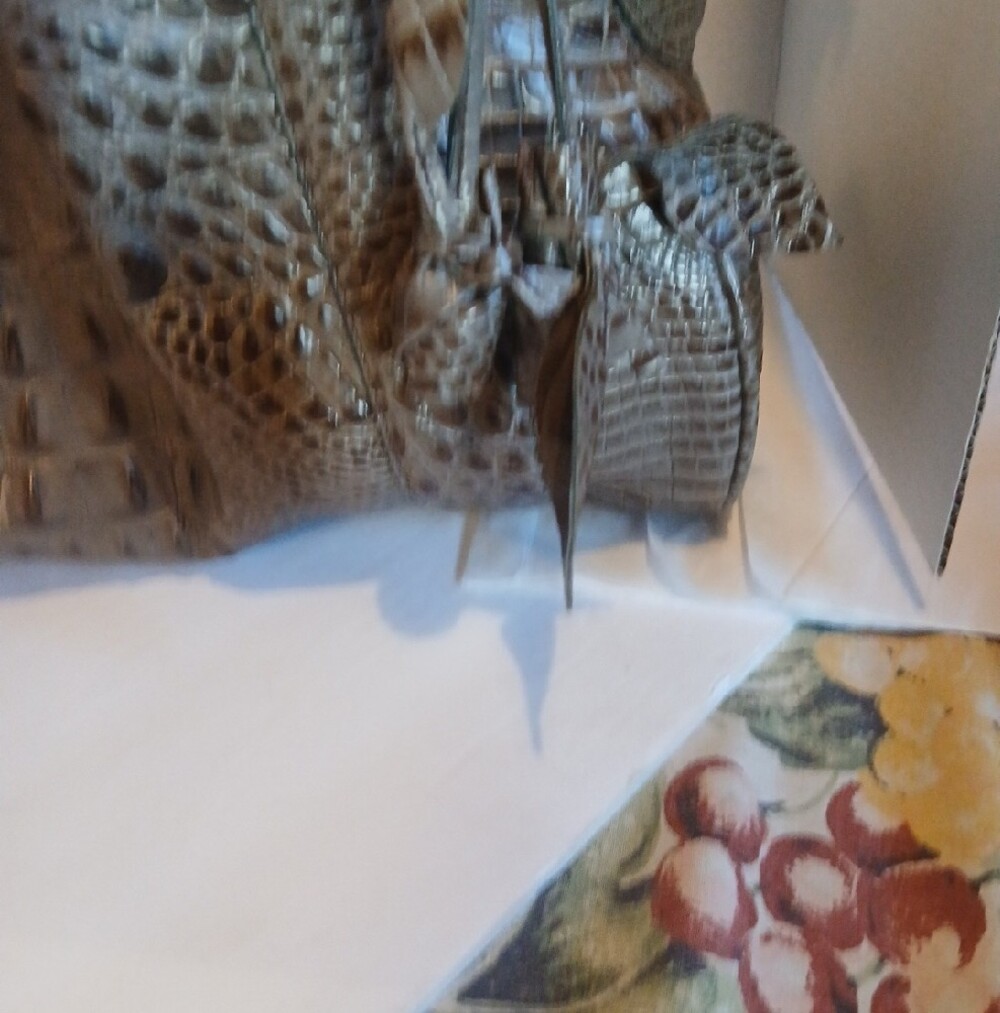 Brahmin Taupe Croc-Embossed Top-Handle Satchel - Picture 6 of 9